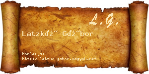 Latzkó Gábor névjegykártya